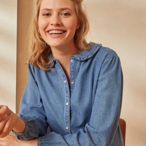 Achat Chemise de grossesse et d'allaitement jean denim denim stone pas cher en promo