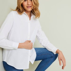 Achat Chemisier de grossesse et d'allaitement en popeline blanc pas cher en promo