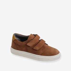 Achat Derbies scratchés cuir garçon camel pas cher en promo