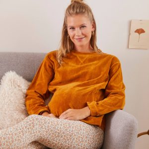 Achat Ensemble 2 pièces homewear grossesse et allaitement marron pas cher en promo