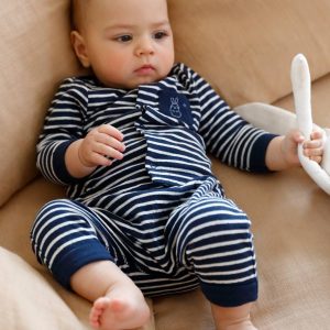 Achat Ensemble gilet et pantalon bébé naissance encre rayé pas cher en promo