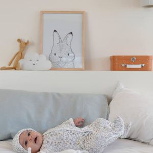 Achat Kit naissance 6 pièces et sa valise ivoire imprimé pas cher en promo