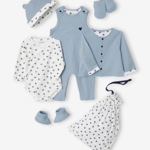 Achat Kit naissance 6 pièces personnalisable + sac bleu pas cher en promo