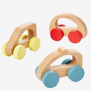 Achat Lot de 3 voitures en bois FSC® multicolore pas cher en promo