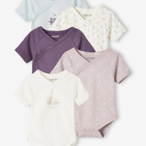 Achat Lot de 5 bodies manches courtes bébé ouverture naissance lot douce provence pas cher en promo