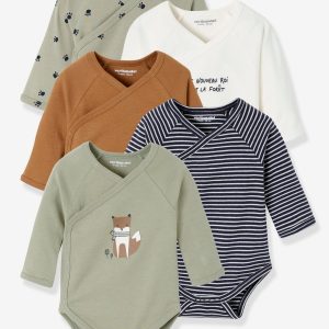 Achat Lot de 5 bodies renard de la forêt manches longues bébé naissance lot encre pas cher en promo