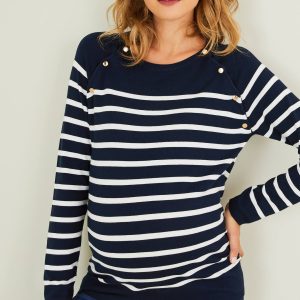 Achat Marinière grossesse et allaitement encre rayé pas cher en promo