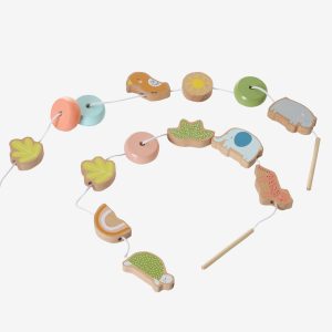Achat Mes premières perles à enfiler en bois FSC® multicolore pas cher en promo