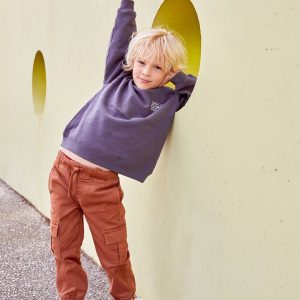 Achat Pantalon battle facile à enfiler garçon camel fonce pas cher en promo