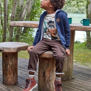 Achat Pantalon cargo doublé garçon marron pas cher en promo