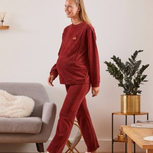 Achat Pantalon de grossesse velours côtelé bordeaux pas cher en promo