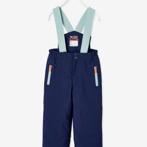 Achat Pantalon de ski garçon détails techniques garnissage recyclé marine pas cher en promo