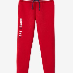 Achat Pantalon de sport en molleton garçon rouge foncé pas cher en promo