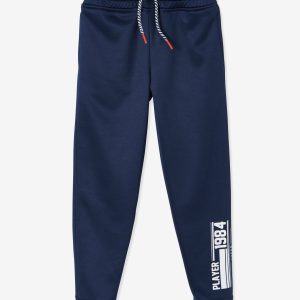 Achat Pantalon de sport garçon en matière technique détails bas jambe gris moyen uni avec decor pas cher en promo
