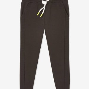 Achat Pantalon de sport garçon en molleton avec bandes côtelées noir pas cher en promo