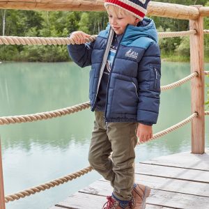Achat Pantalon droit indestructible garçon doublé maille polaire kaki foncé pas cher en promo