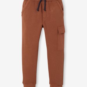 Achat Pantalon jogger en molleton bi-matière garçon noisette pas cher en promo