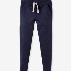 Achat Pantalon jogger garçon en molleton marine chiné pas cher en promo