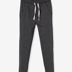 Achat Pantalon jogger garçon en molleton noir chiné pas cher en promo
