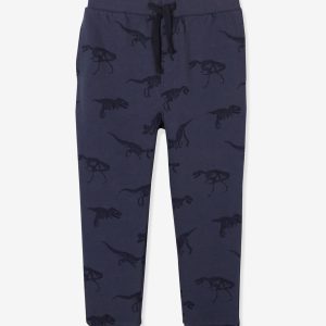 Achat Pantalon jogger garçon motifs dinosaures facile à enfiler bleu imprime pas cher en promo