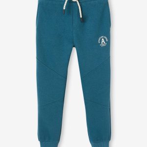 Achat Pantalon jogging Athletic garçon en molleton bleu canard pas cher en promo
