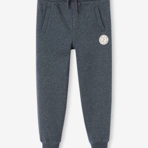 Achat Pantalon jogging Basics garçon en molleton marine chiné pas cher en promo