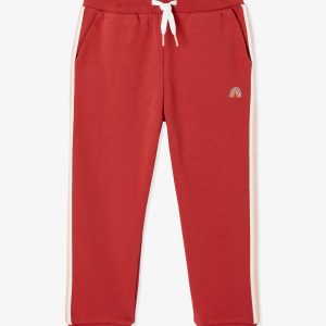 Achat Pantalon jogging fille détails fantaisie rouge pas cher en promo