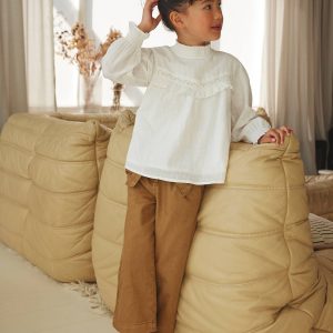 Achat Pantalon large 7/8ème fille marron pas cher en promo