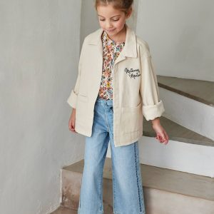 Achat Pantalon large brodé fleurs fille bleach pas cher en promo