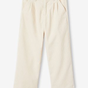 Achat Pantalon large en velours côtelé fille sable pas cher en promo