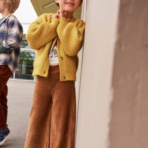Achat Pantalon large en velours fille marron pas cher en promo