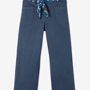Achat Pantalon large fille coupe 7/8 ème. gris pas cher en promo