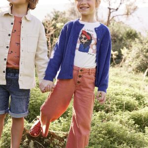 Achat Pantalon large fille terracotta pas cher en promo
