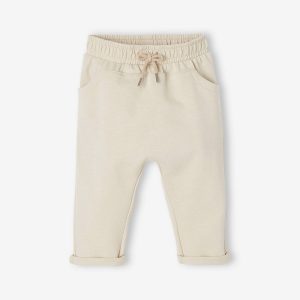 Achat Pantalon molleton bébé garçon uni beige sable pas cher en promo