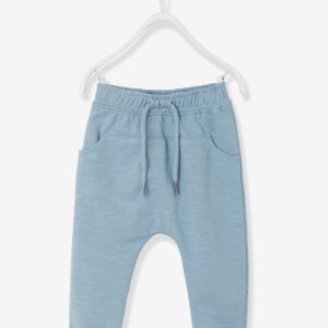 Achat Pantalon molleton bébé garçon uni bleu clair pas cher en promo