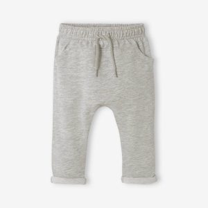 Achat Pantalon molleton bébé garçon uni gris clair chiné pas cher en promo