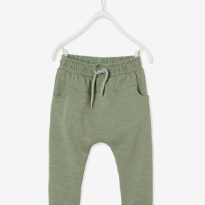 Achat Pantalon molleton bébé garçon uni tilleul foncé pas cher en promo