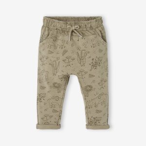 Achat Pantalon molleton bébé garçon vert imprimé pas cher en promo
