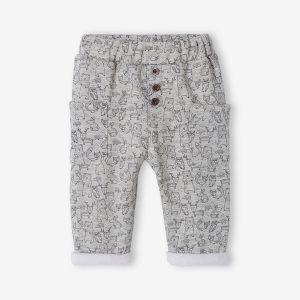 Achat Pantalon molleton bébé imprimé gris chiné imprimé pas cher en promo