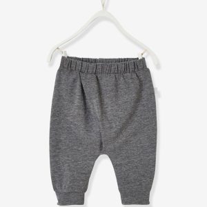 Achat Pantalon naissance en maille souple BASICS gris cendre chiné pas cher en promo