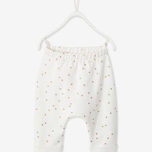 Achat Pantalon naissance en molleton ecru aop dore - 11-0602 tcx pas cher en promo