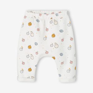 Achat Pantalon naissance en molleton ecru imprimer all over fruits pas cher en promo