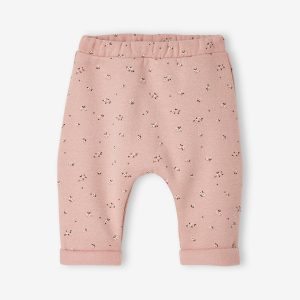 Achat Pantalon naissance en molleton rose imprimé pas cher en promo
