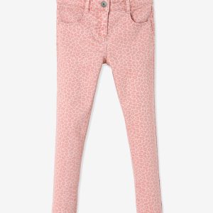 Achat Pantalon skinny fille imprimé rose poudré imprimé pas cher en promo