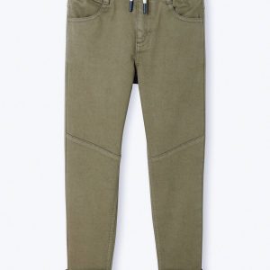 Achat Pantalon slim couleur facile à enfiler garçon vert olive pas cher en promo