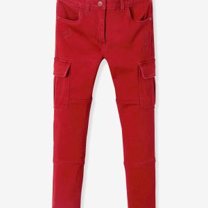 Achat Pantalon slim fille style battle grenat pas cher en promo