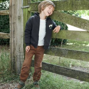 Achat Pantalon style jogger doublé polaire garçon facile à enfiler noisette pas cher en promo