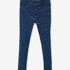 Achat Pantalon tregging fille en denim imprimé denim brut pas cher en promo