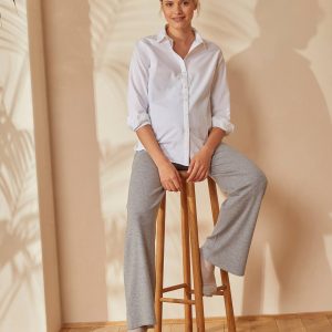 Achat Pantalon yoga ultra doux grossesse et post-grossesse gris pas cher en promo