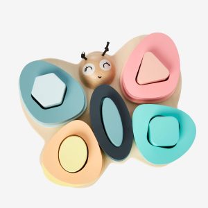 Achat Papillon des formes à encastrer en bois FSC® multicolore pas cher en promo